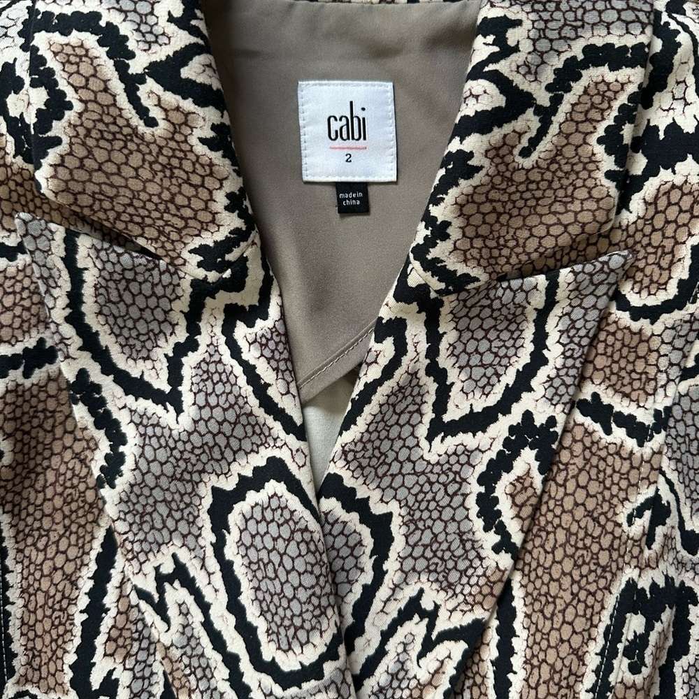 CAbi Python Double Breasted Blazer Size 2 - Picture 9 of 13
